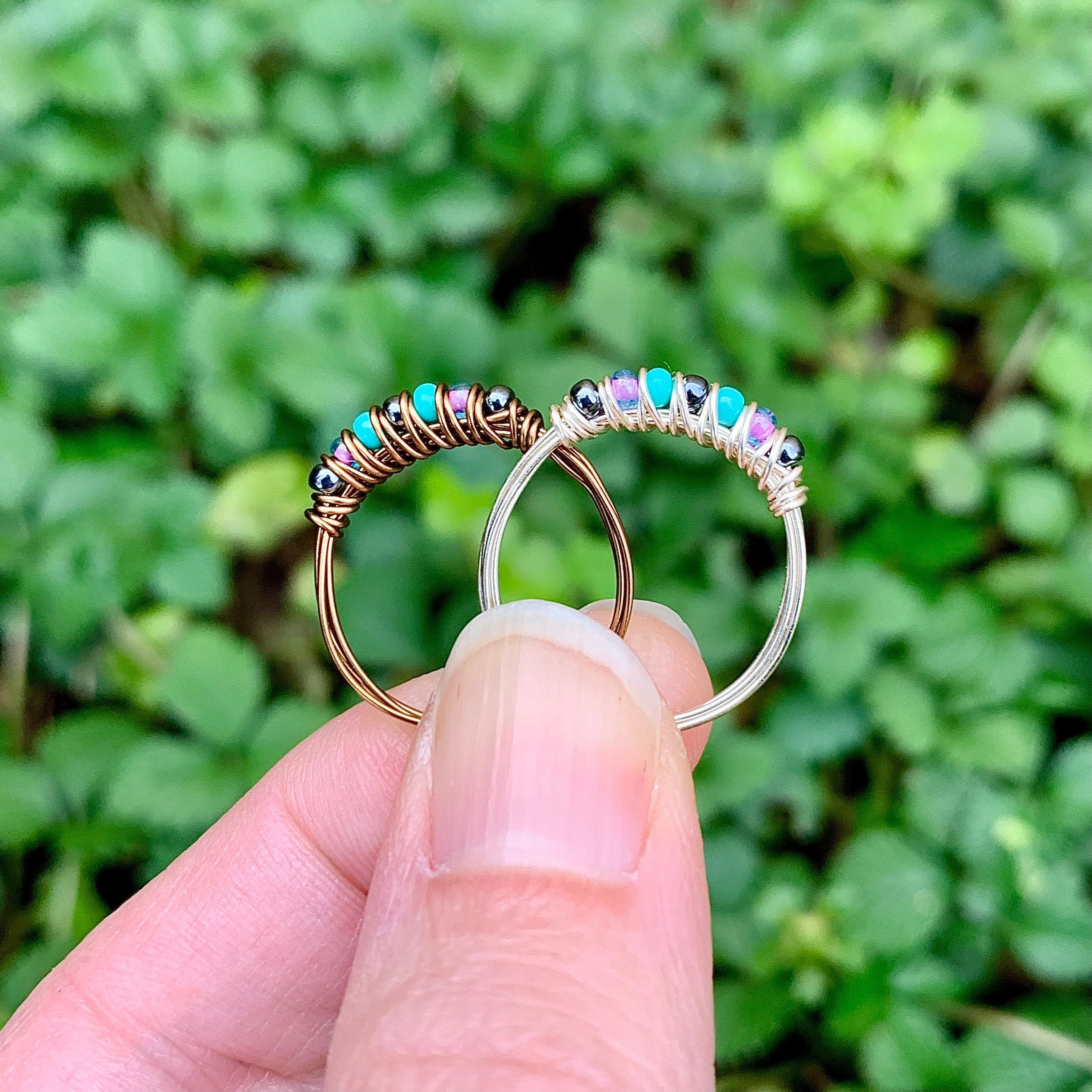 Mermaid Ring Beach Ring Cute Ring Seed Bead Ring Wire Etsy