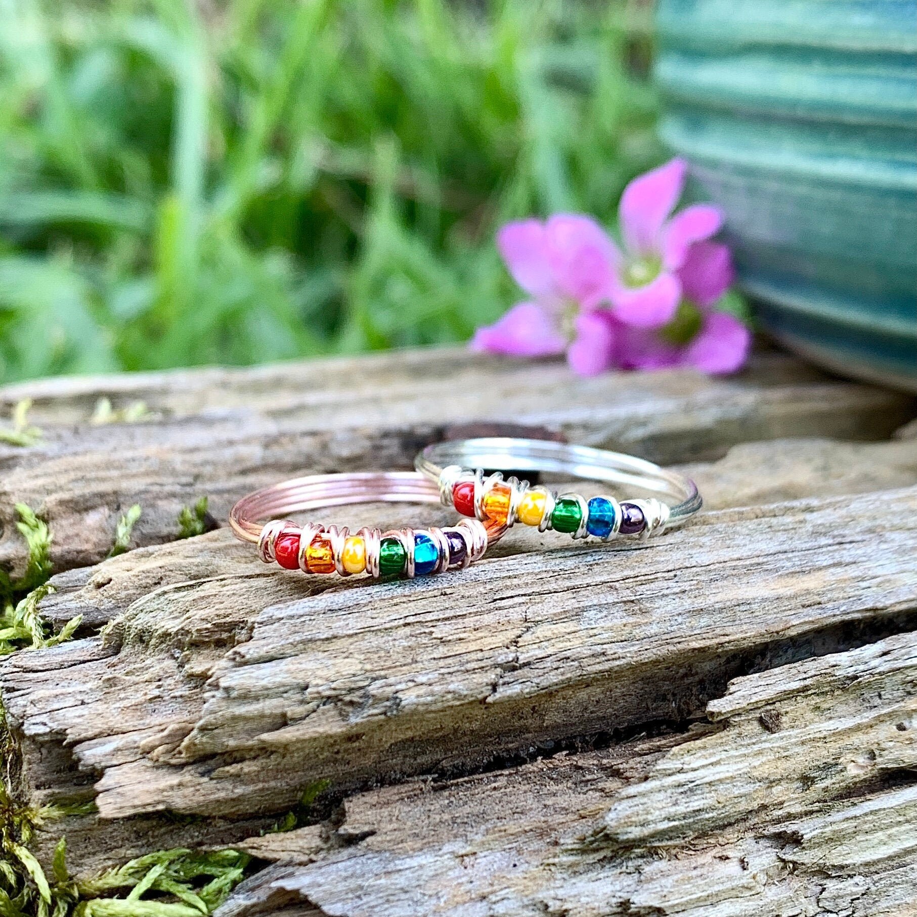 Rainbow Ring, Gay Pride Ring, Gay Ring, LGBTQ Ring, Wire Wrapped Ring…