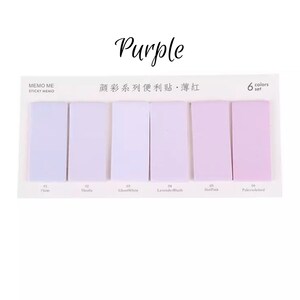 Pastel Index Tabs Memo Sticky Notes Planner Tabs Sticky Tabs Page Bookmark Memo Pad Sticky Notes Kawaii Stationery image 6