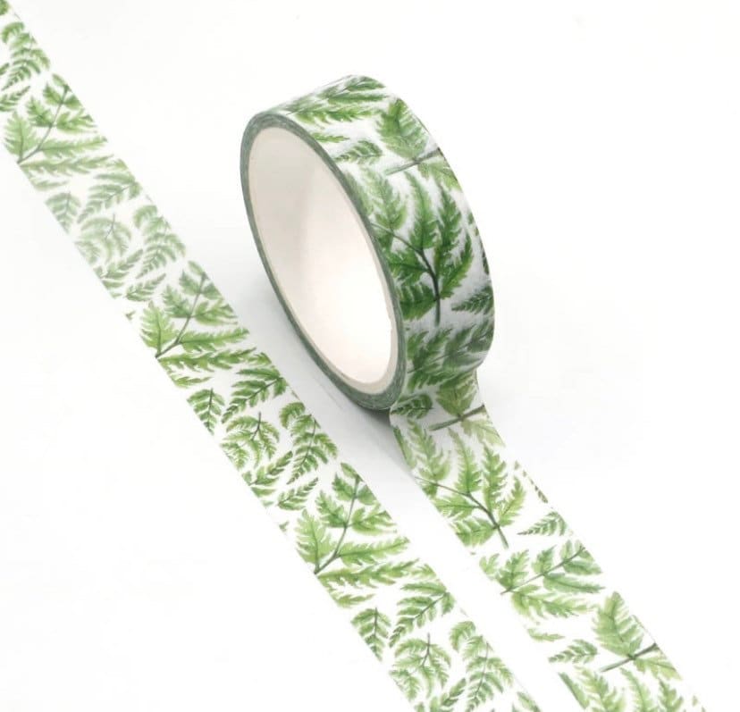 Leaf Washi Tape Love Fern Washi Tape Jungle Washi Tape Etsy