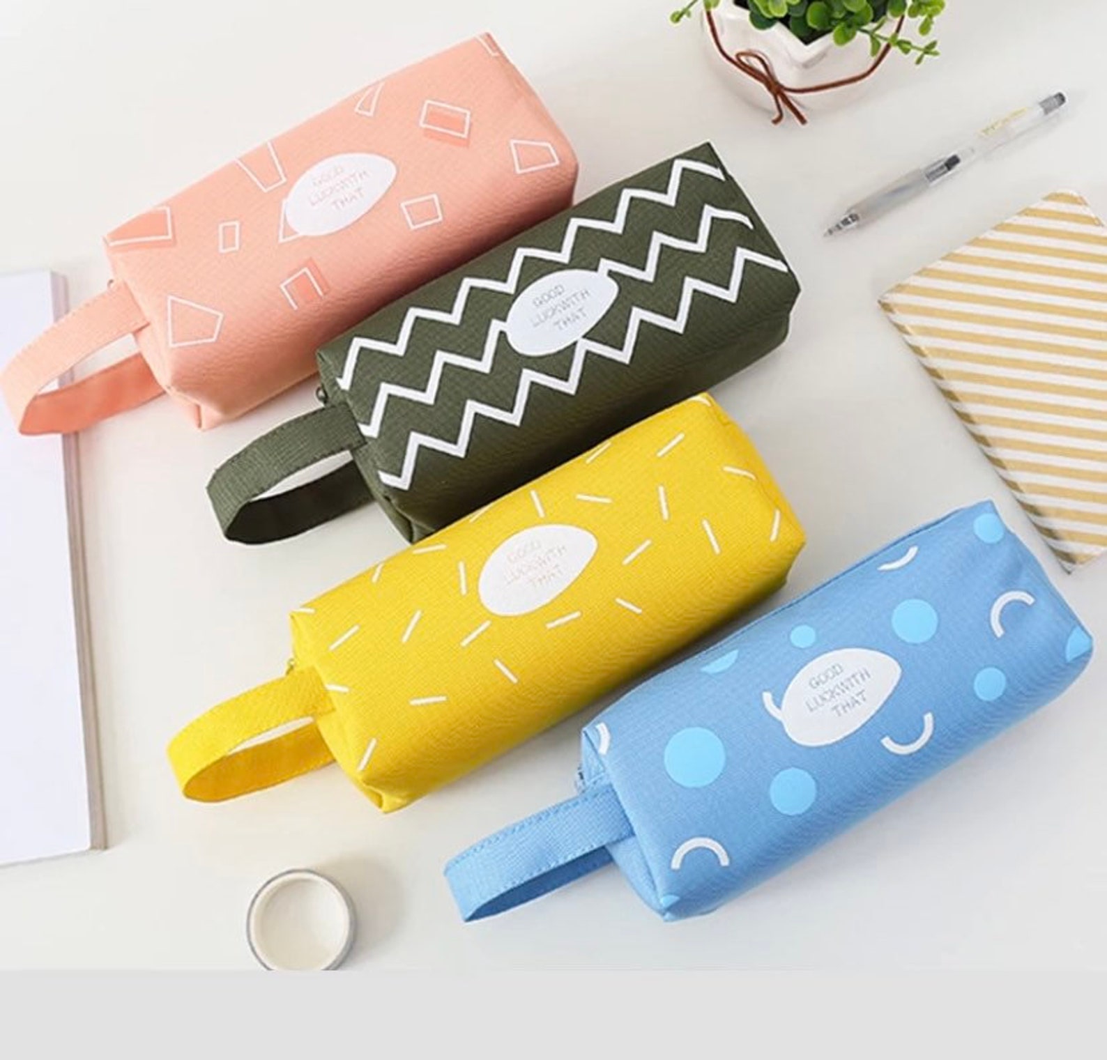 Double Zipped Chunky Pencil Case Aesthetic Pencil Case Etsy UK
