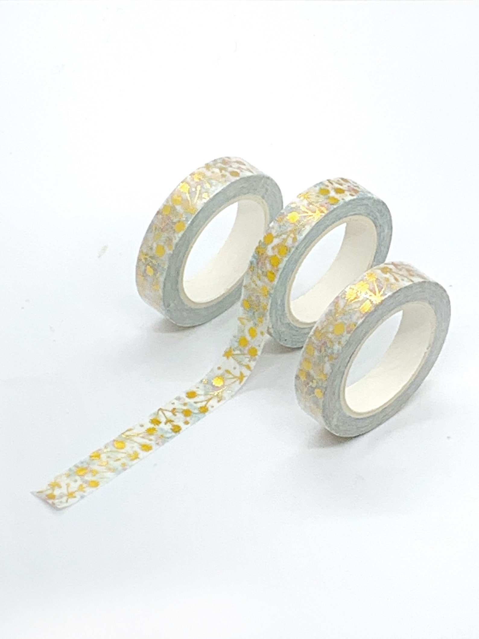 Floral Washi Tape Gold Foil Foiled Flower Washi Tape Etsy