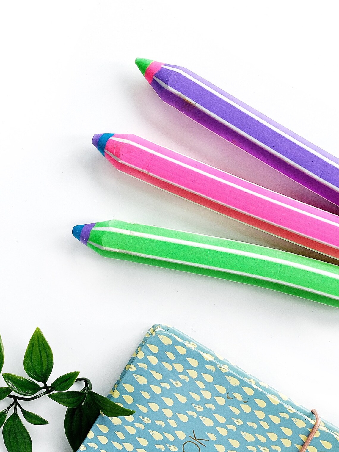 Jumbo Pencil Shaped Eraser Rainbow Rubber Novelty Etsy