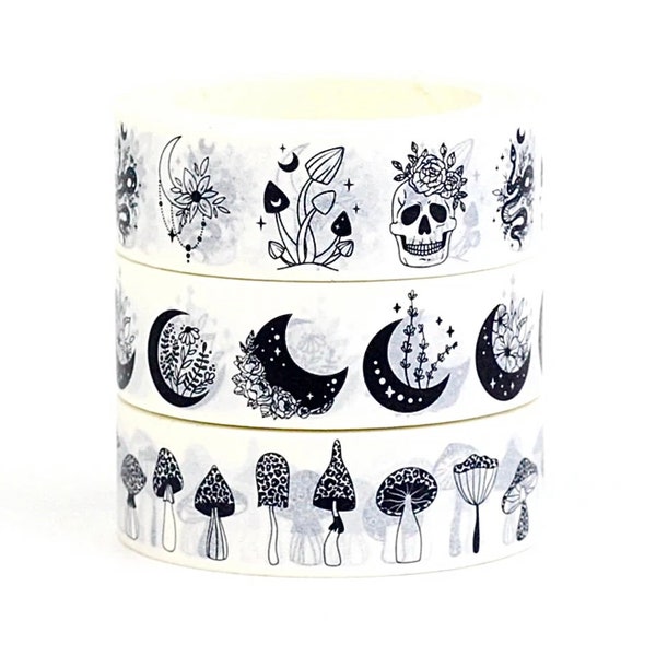 Mushroom Moon & Skull Washi Tape - Halloween Washi Tape Set