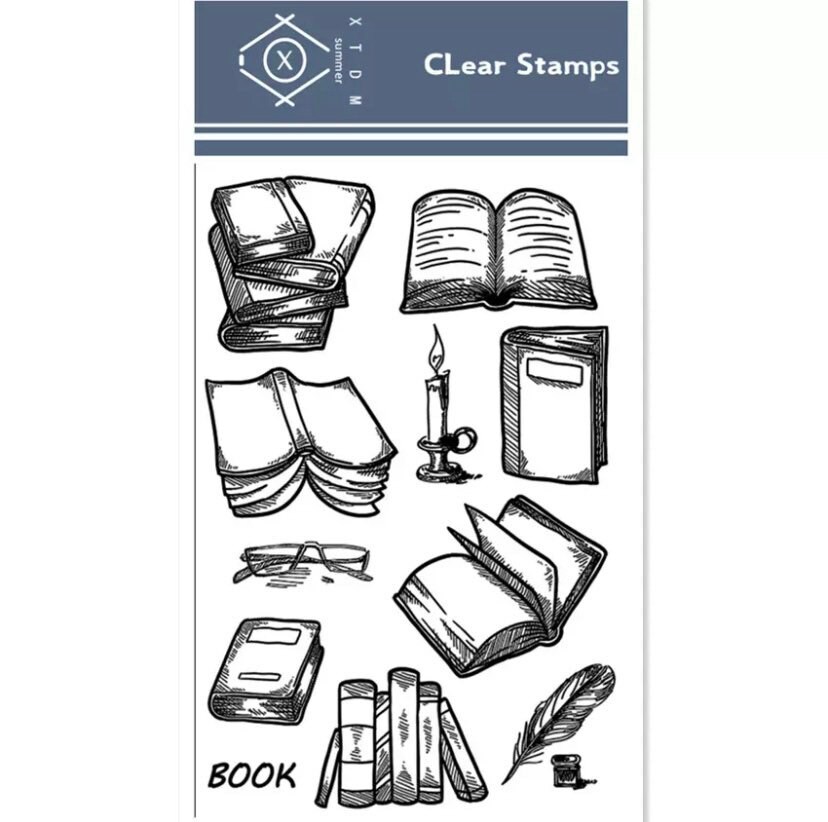 Book Stamp Set Clear Book Stamps Journal Stamps Etsy