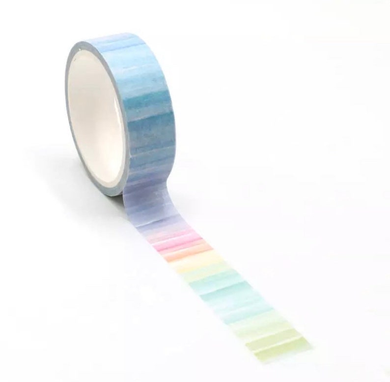 Pastell Regenbogen Washi Tape Aquarell Washi Planer Zubehör Washi Tape Bild 8