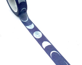Blue Moon Washi Tape - Moon Phase Washi Tape - Celestial Washi Tape - Crafting Tape