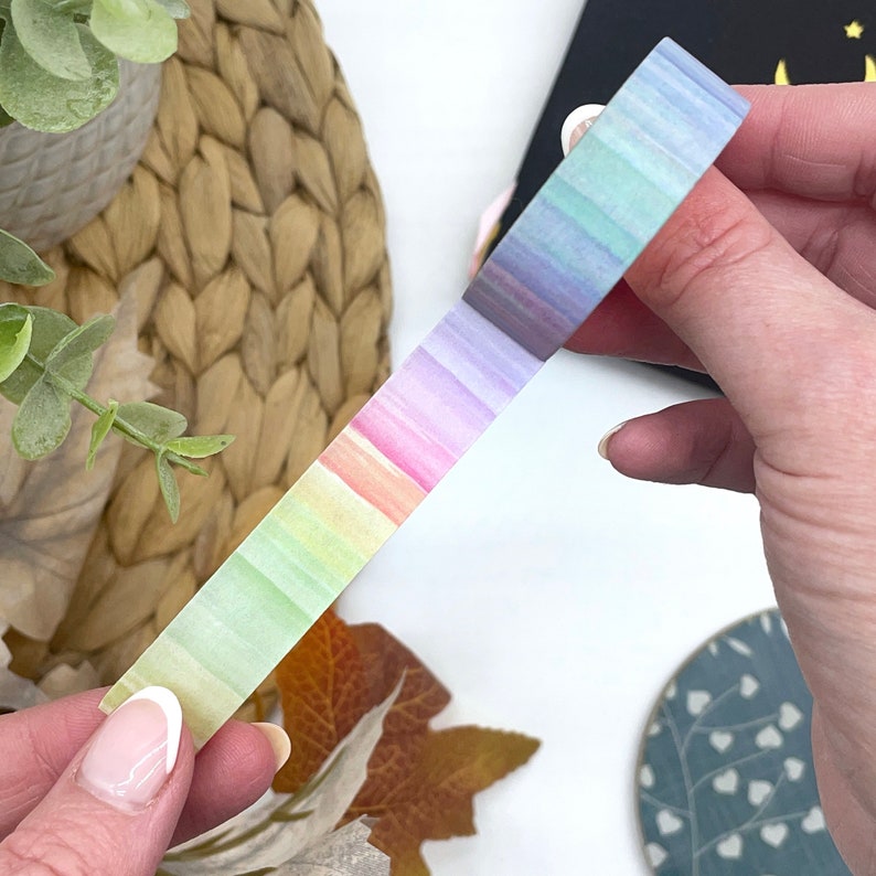 Pastell Regenbogen Washi Tape Aquarell Washi Planer Zubehör Washi Tape Bild 1