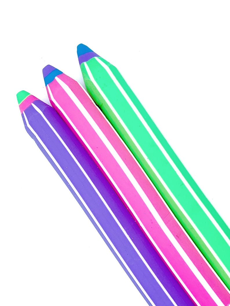 Jumbo Pencil Shaped Eraser Rainbow Rubber Novelty Etsy