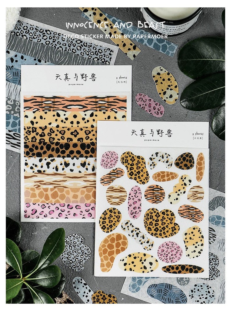 Leopard Print Sticker Set Leopard Stickers Animal Print Etsy Singapore