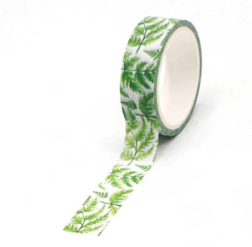Leaf Washi Tape Love Fern Washi Tape Jungle Washi Tape Etsy