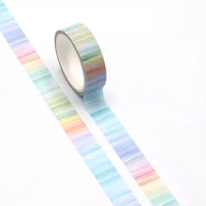 Pastell Regenbogen Washi Tape Aquarell Washi Planer Zubehör Washi Tape Bild 5