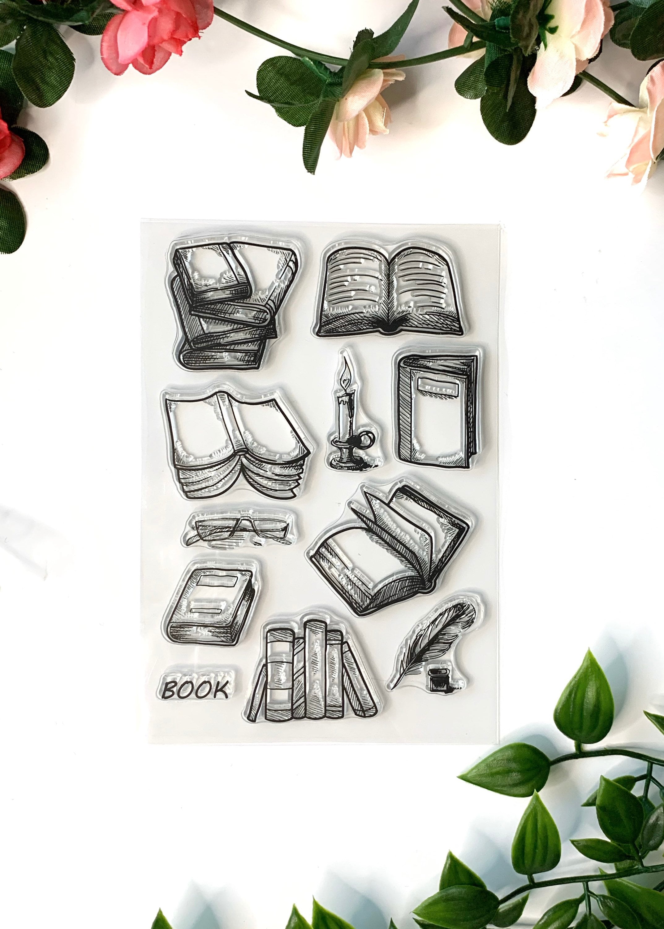 Book Stamp Set Clear Book Stamps Journal Stamps Etsy