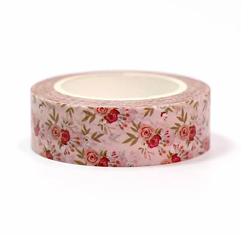 pale pink floral washi tape – Leelajournals