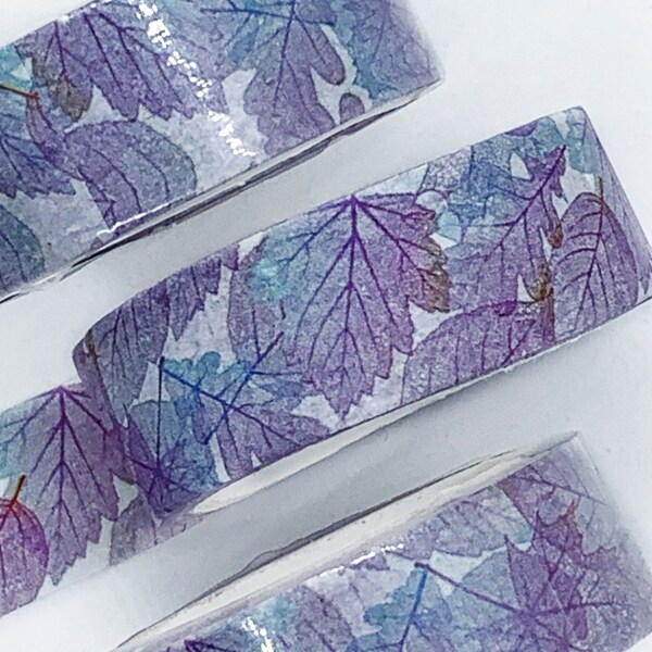 Purple Leaf Washi Tape - Watercolour Washi Tape - Decorative Tape - Journal Supplies