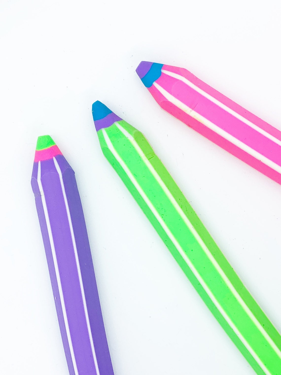 Jumbo Pencil Shaped Eraser Rainbow Rubber Novelty Etsy
