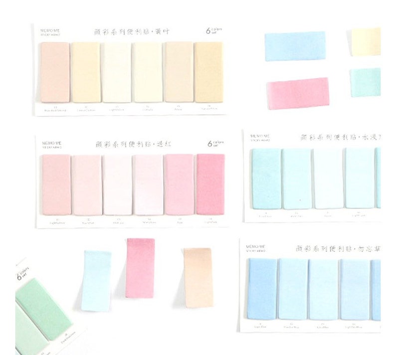 Pastel Index Tabs Memo Sticky Notes Planner Tabs Sticky Tabs Page Bookmark Memo Pad Sticky Notes Kawaii Stationery image 2