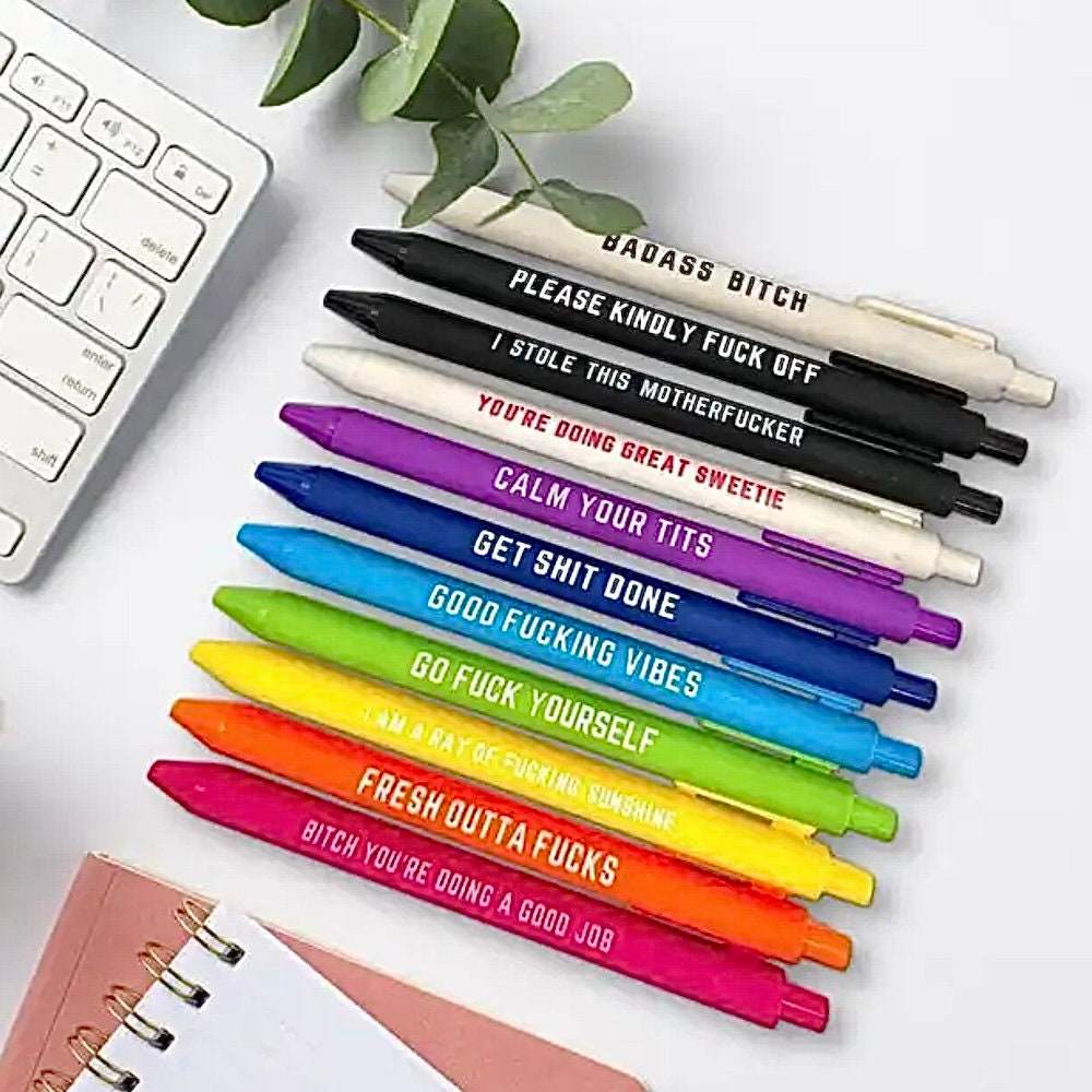 US Motivational Badass Pen Set Funny Pens Swear Word Daily Pen Set