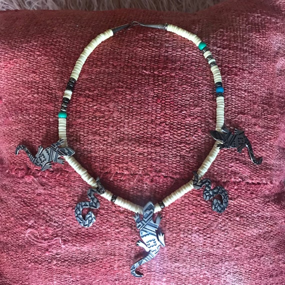 Vintage Sterling Silver Lizard Gecko and Snake Bea