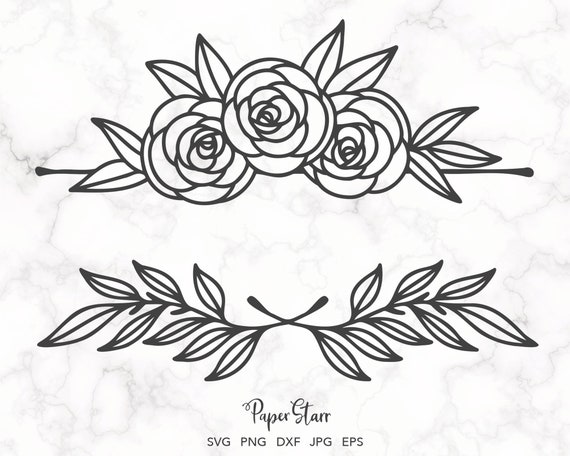 Download Rose Floral Border Cut File For Silhouette Cricut Or Hand Etsy