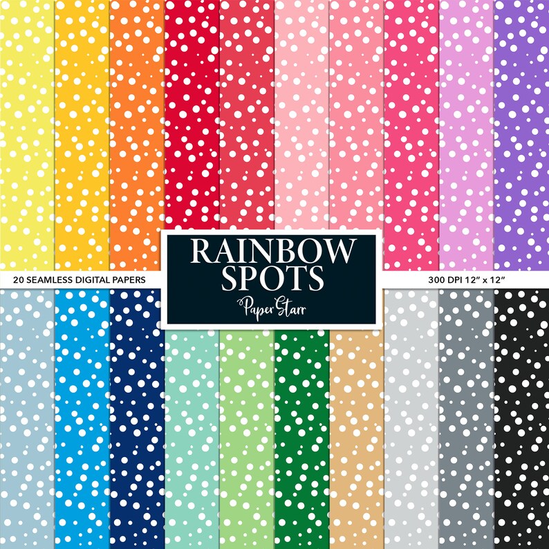 SEAMLESS Spots Digital Paper Spotty Background Random Dots Etsy