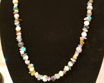 Multi Gem Stone Station Necklace. Multi Color - Etsy