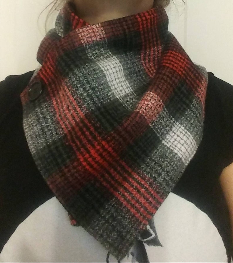 Men's and Boys' Short Scarf With Button Closure Winter Etsy