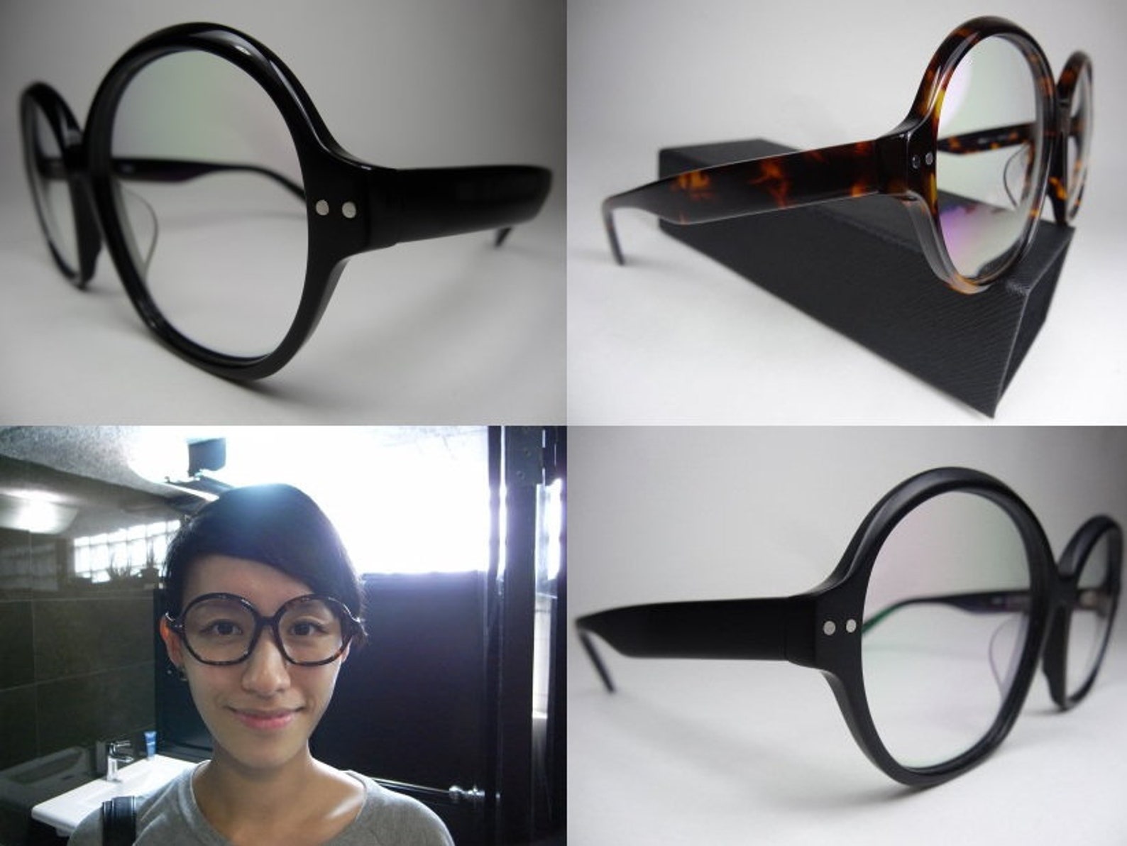 WT 3 extra large round frames spectacles eyeglasses Rx Etsy