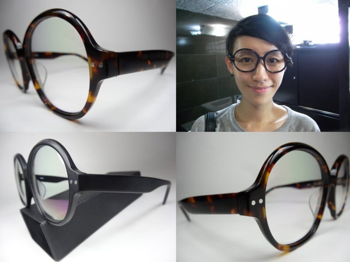 WT 3 extra large round frames spectacles eyeglasses Rx Etsy