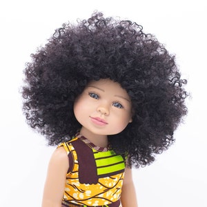 Black 18 inch doll with real afro hair, biracial doll