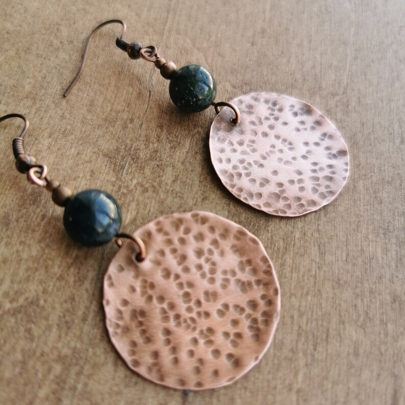 Copper boho earrings. Western wire weave jewelry. Cowboy Etsy