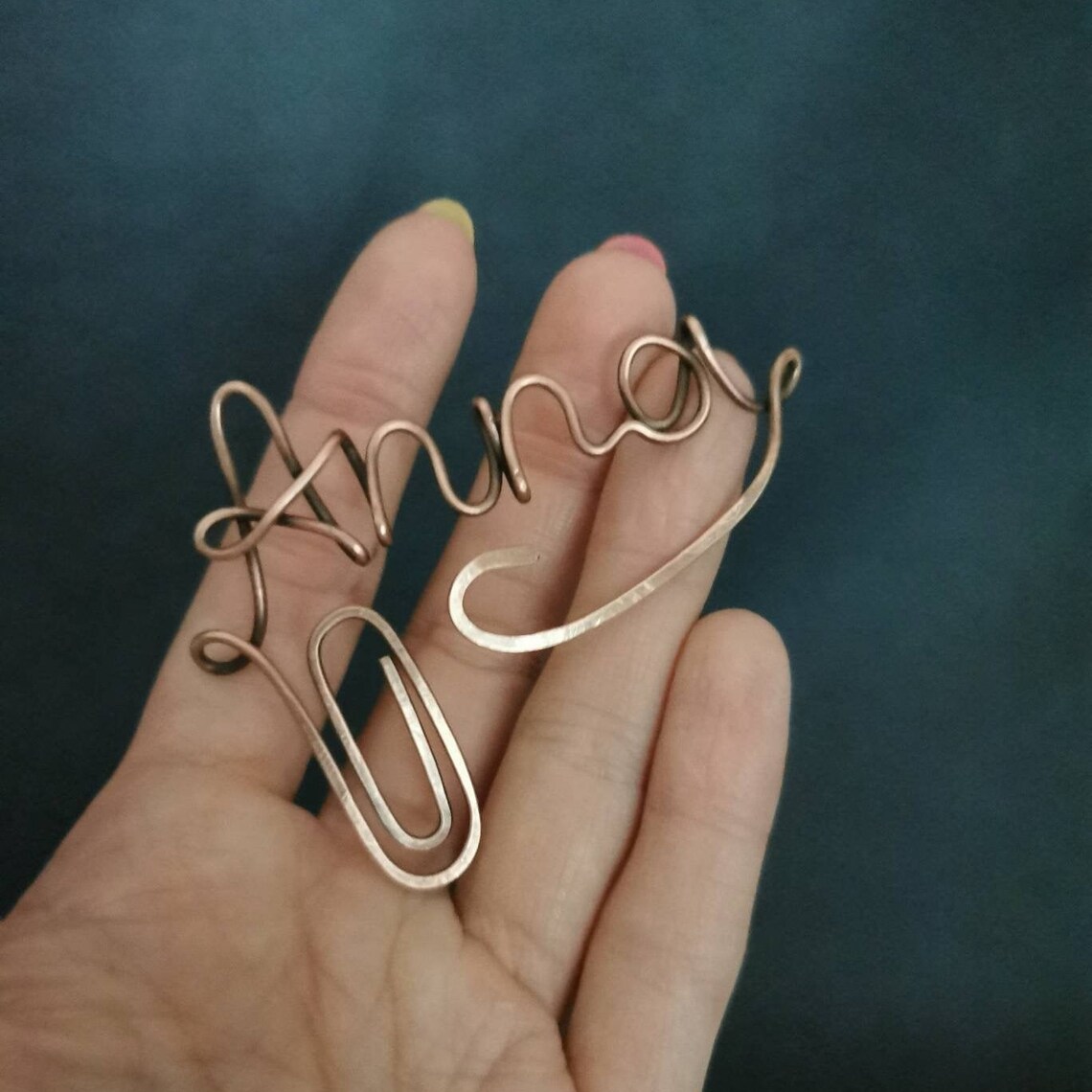 Wire name Custom bookmark. Metal bookmark. Book lover gift. Etsy