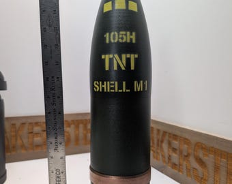 Réplica de proyectil de obús M1 OTAN de 105 mm - Whiskey Stash - Impresión 3D - FALSO - Réplica