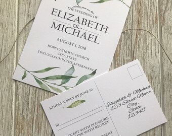postcard wedding invitations etsy postcard wedding invitations