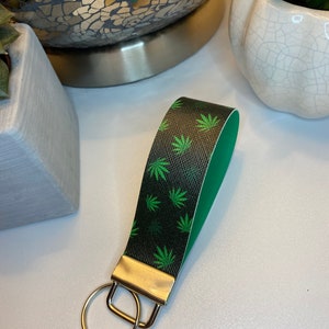 Cannibas Faux Leather Keychain | Key Fob | Lanyard | Wristlet