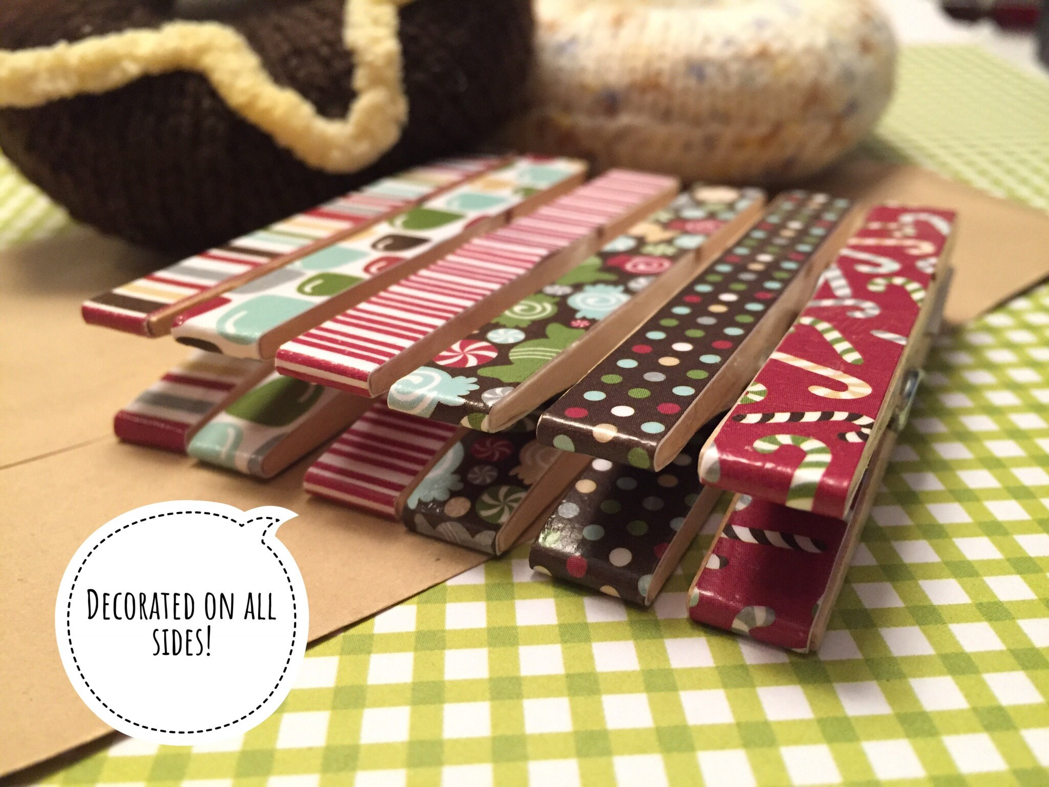 Decorative Clothespins, Chip Clips, Stocking Stuffers, Gift Bag