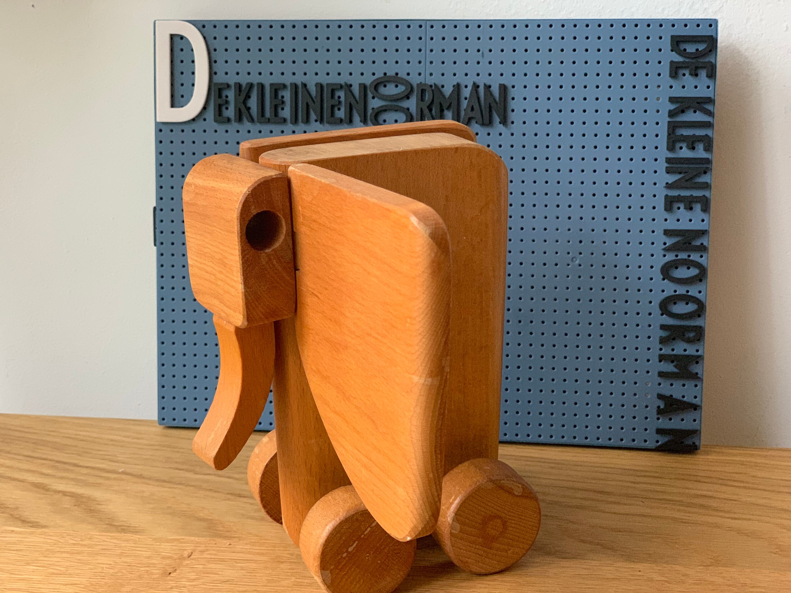 Vintage Solid Wooden Toy on Wheels Elephant Push Pull Toy Etsy