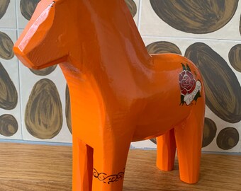 Vintage Ikea 1999 Sweden Wooden 26.5 Cm Dala Dalarna Horse Sweden