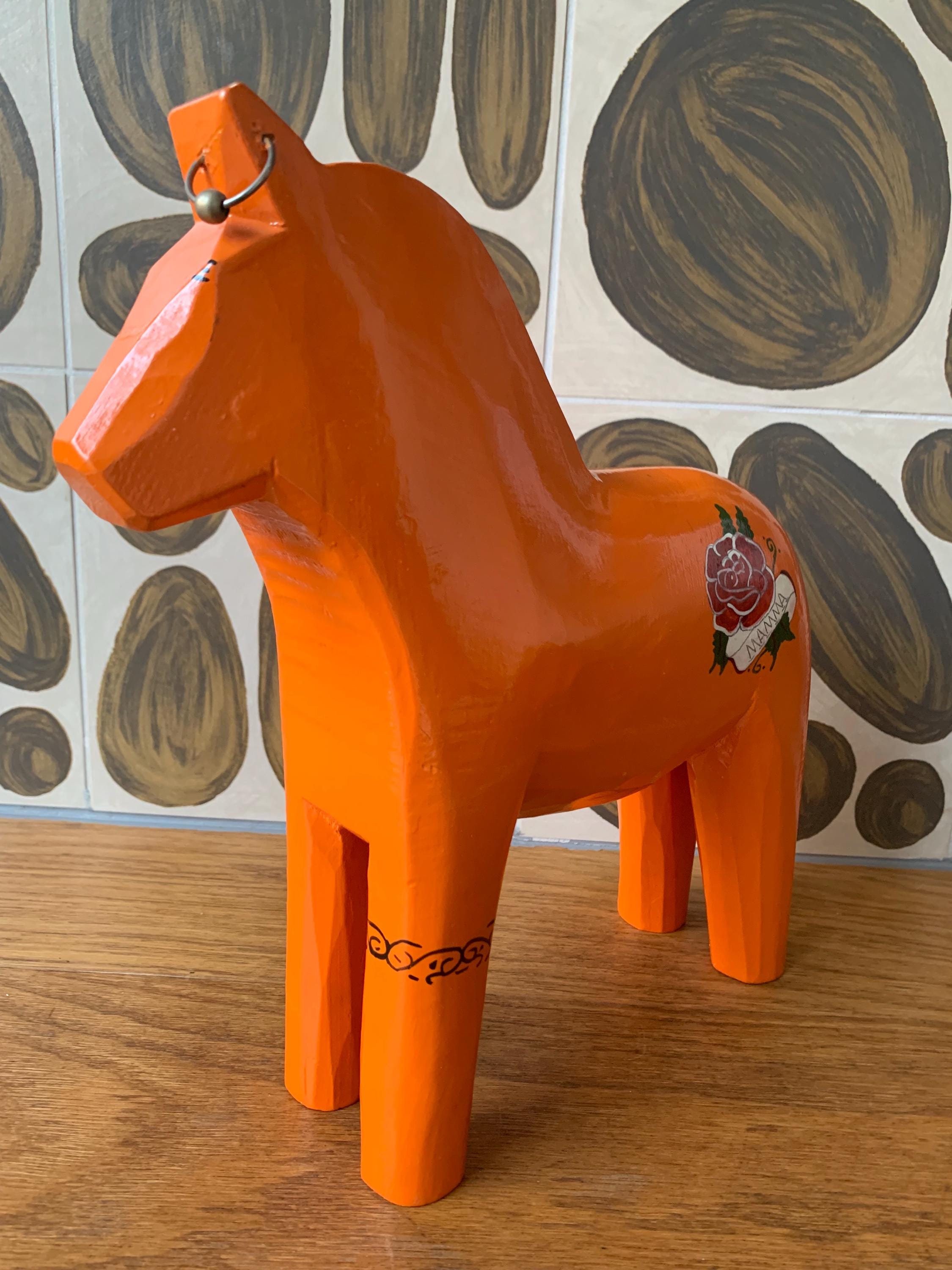 Vintage Ikea 1999 Sweden Wooden 26.5 Cm Dala Dalarna Horse Sweden