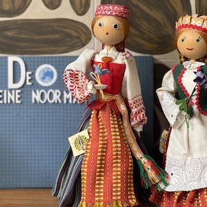 Two handmade USSR dolls / figurines in Folk Costume
