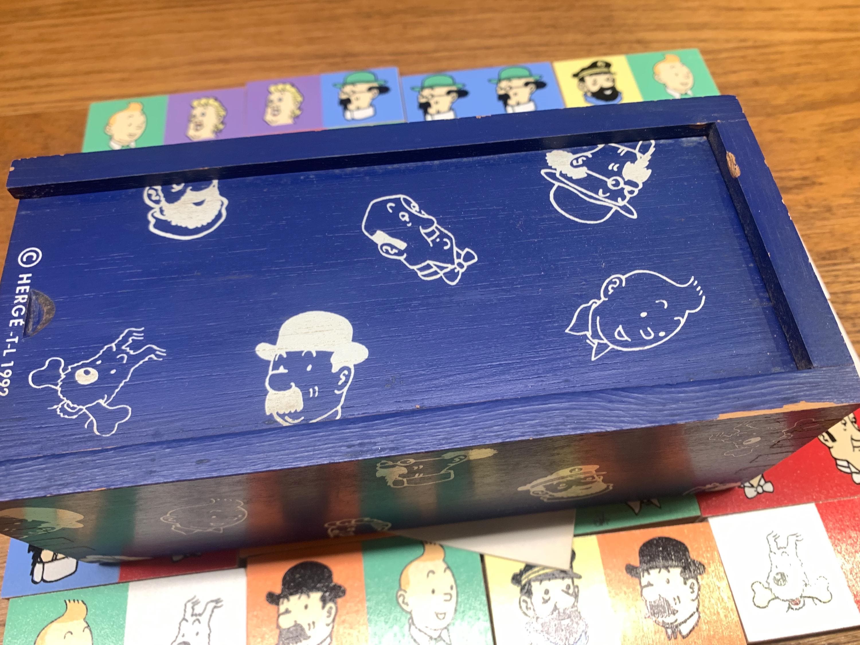 Vintage Vilac Wooden Tintin Dominoes Set 1992 Boxed & Complete