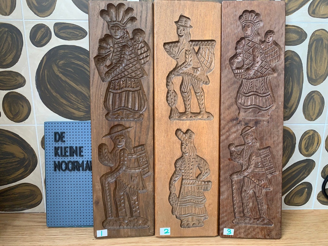 Vintage Wooden Speculoos Speculaas Cookie Mold Speculaasplank Dutch