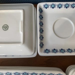Vintage Dutch Mosa Stoneware Set 1960s Jef Schijns for Mosa Maastricht Hors d&#39;Oeuvres plate