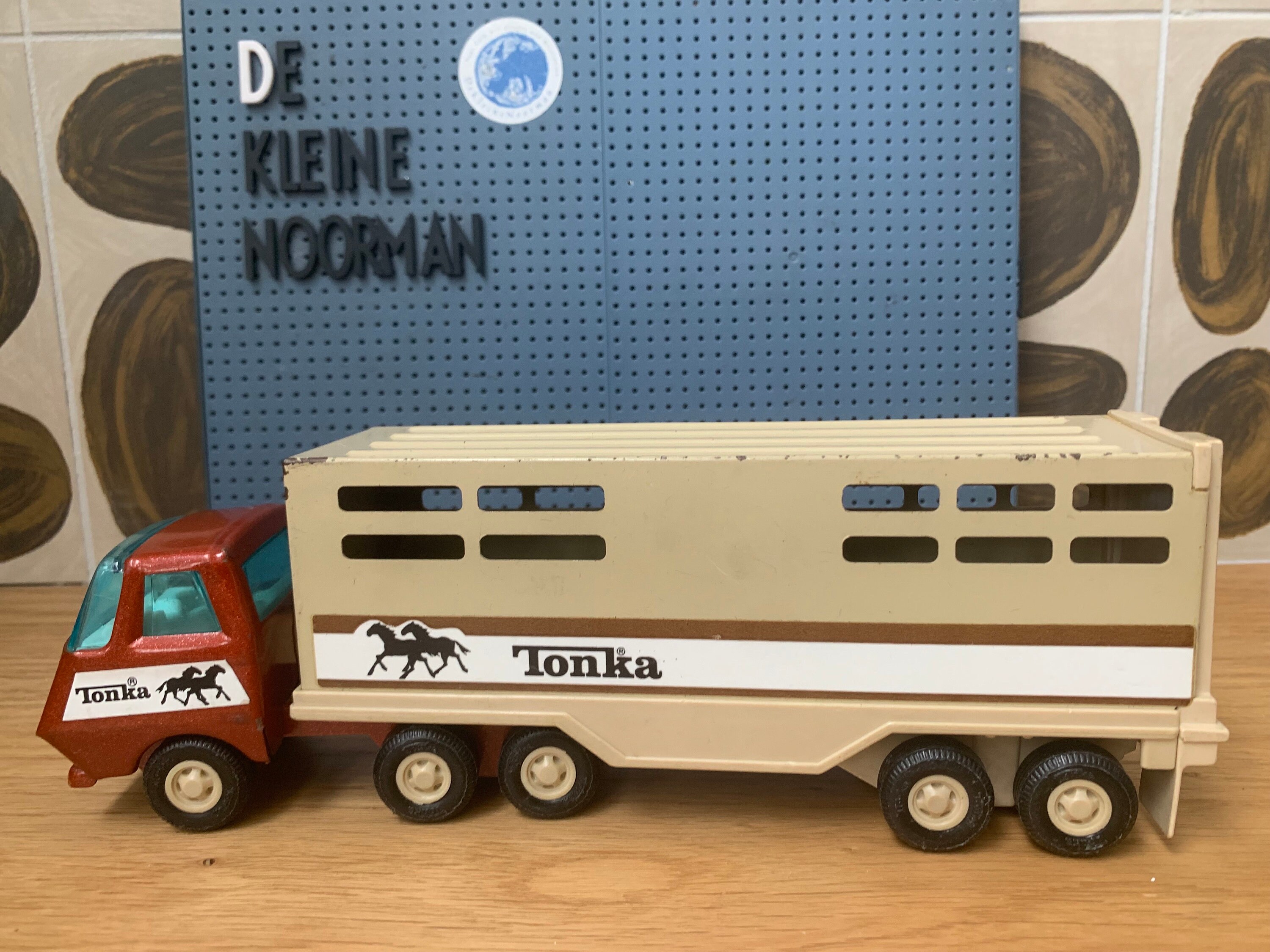 Vintage Tonka Toy Japan Set Car / Truck /horse Trailer Semi