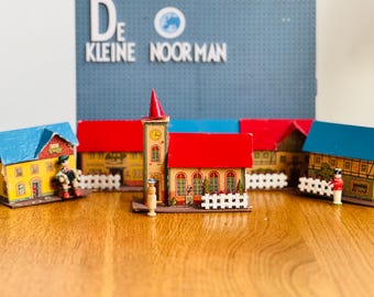 Pueblo alemán de construcción de cartón hecho en Alemania - huis - villa / vintage / zeldzaam / vintage / house