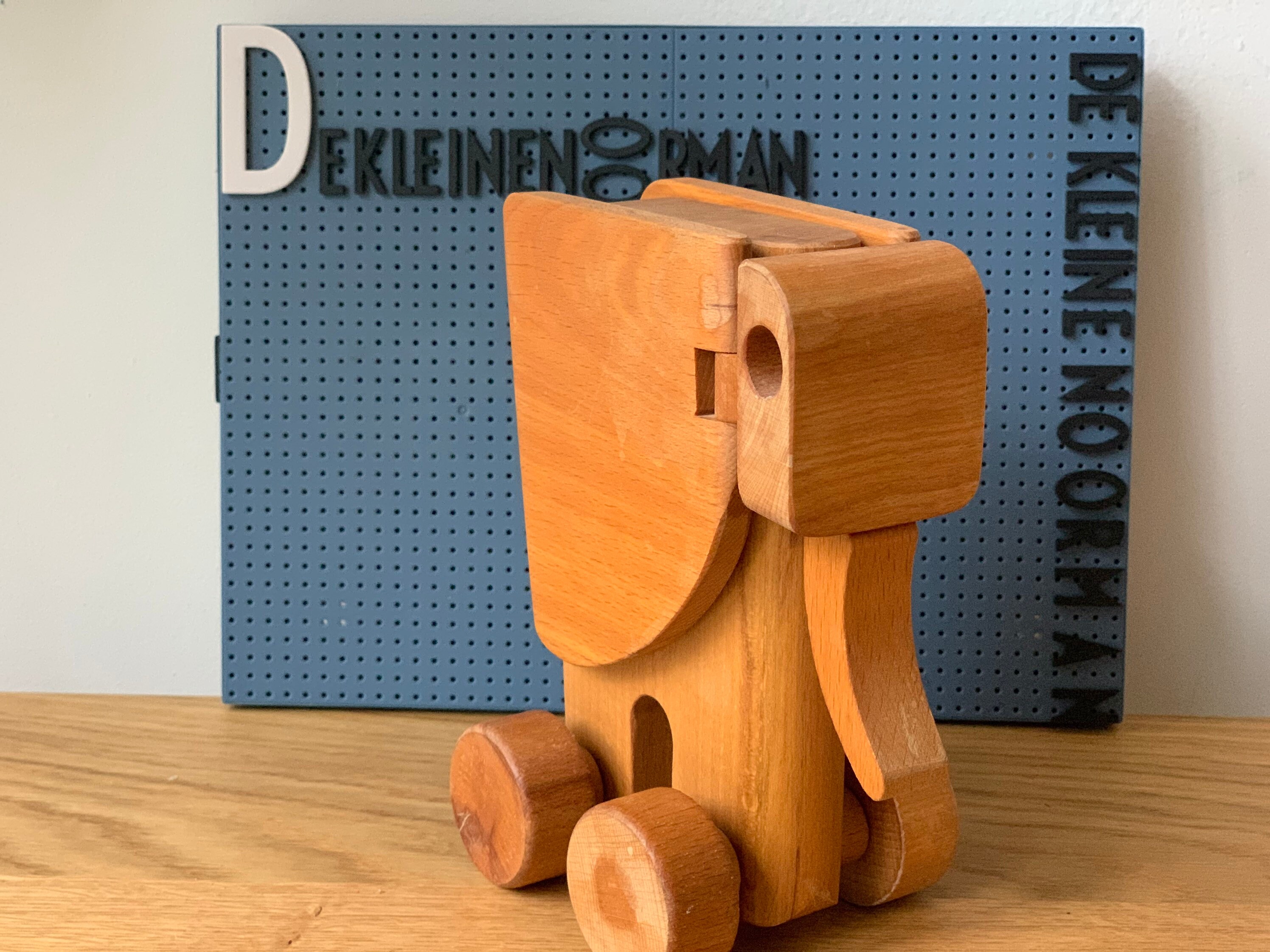 Vintage Solid Wooden Toy on Wheels Elephant Push Pull Toy Etsy