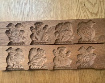 Vintage Easter wooden speculoos Speculaas cookie mold - Speculaasplank - Dutch - Gingerbread - suikerbeest