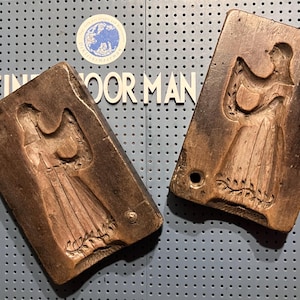 Beautiful antique  wooden butter mold - Easter decoration - Woman - Angel taaitaai form