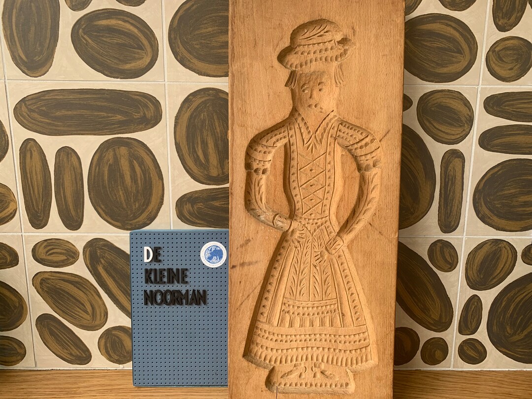 Vintage Sinterklaas Wooden Speculoos Speculaas Cookie Mold