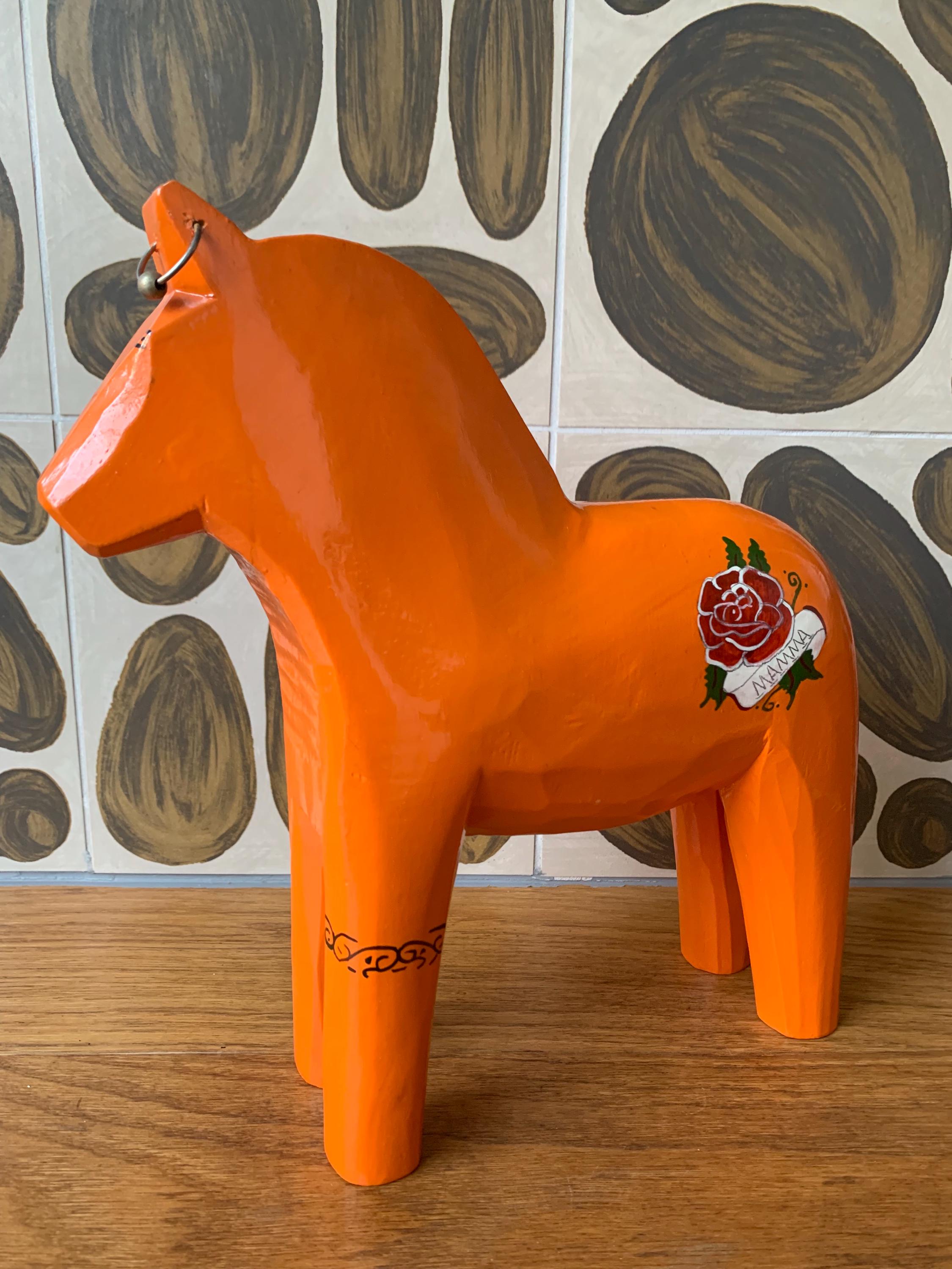 Vintage Ikea 1999 Sweden Wooden 26.5 Cm Dala Dalarna Horse Sweden